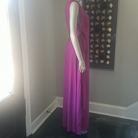 Ceremony by Joanna August Chiffon Wrap Dress SzL - Picture 2 of 7